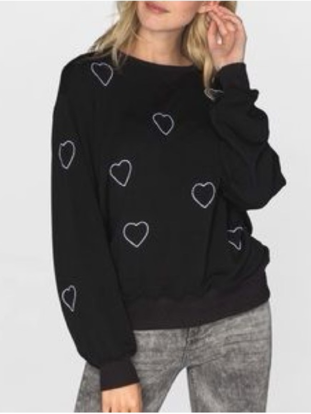 73. CHRLDR COTTON HEART SWEATSHIRT